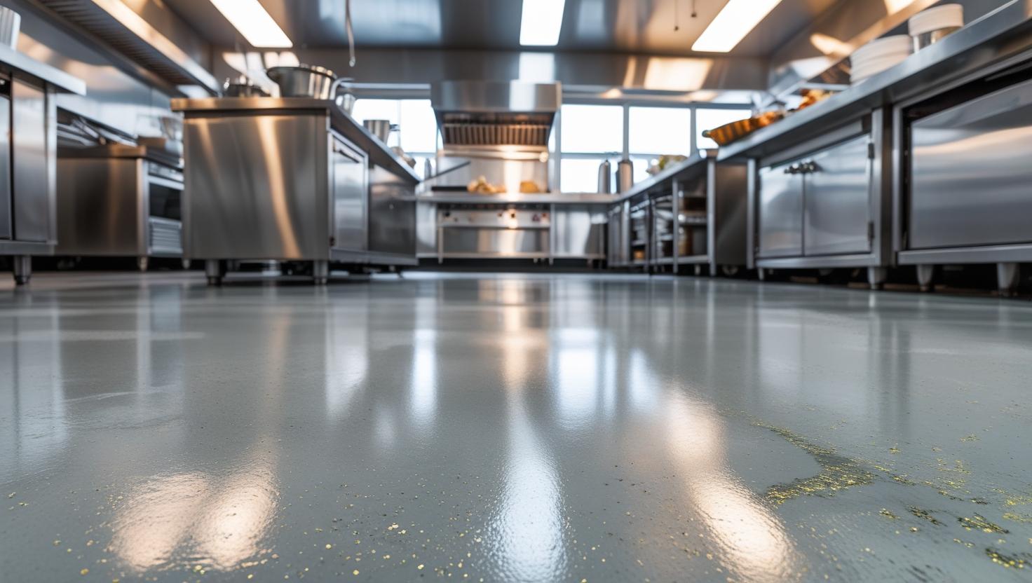 commercial epoxy flooring in kitchens